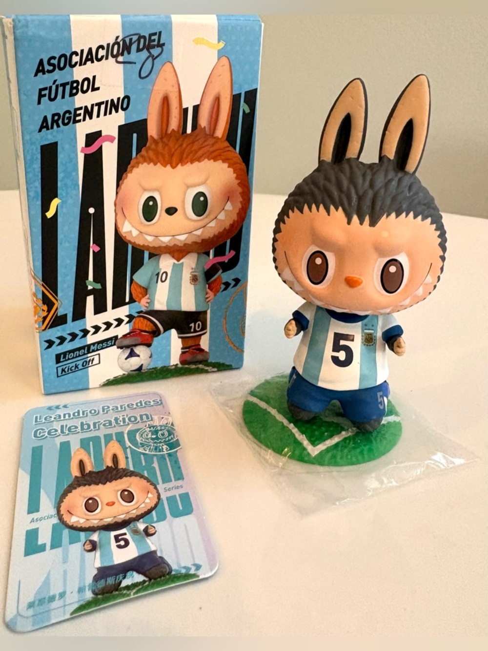 No. 5 Leondro Paredes Labubu collab with the Argentina Soccer Discontinued!
